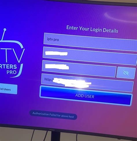 Why can't I get the EPG to work. . Authorization failed for above host iptv smarters